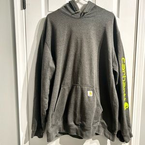CARHARTT GRAY MENS HOODIE JACKET XLT LOOSE FIT